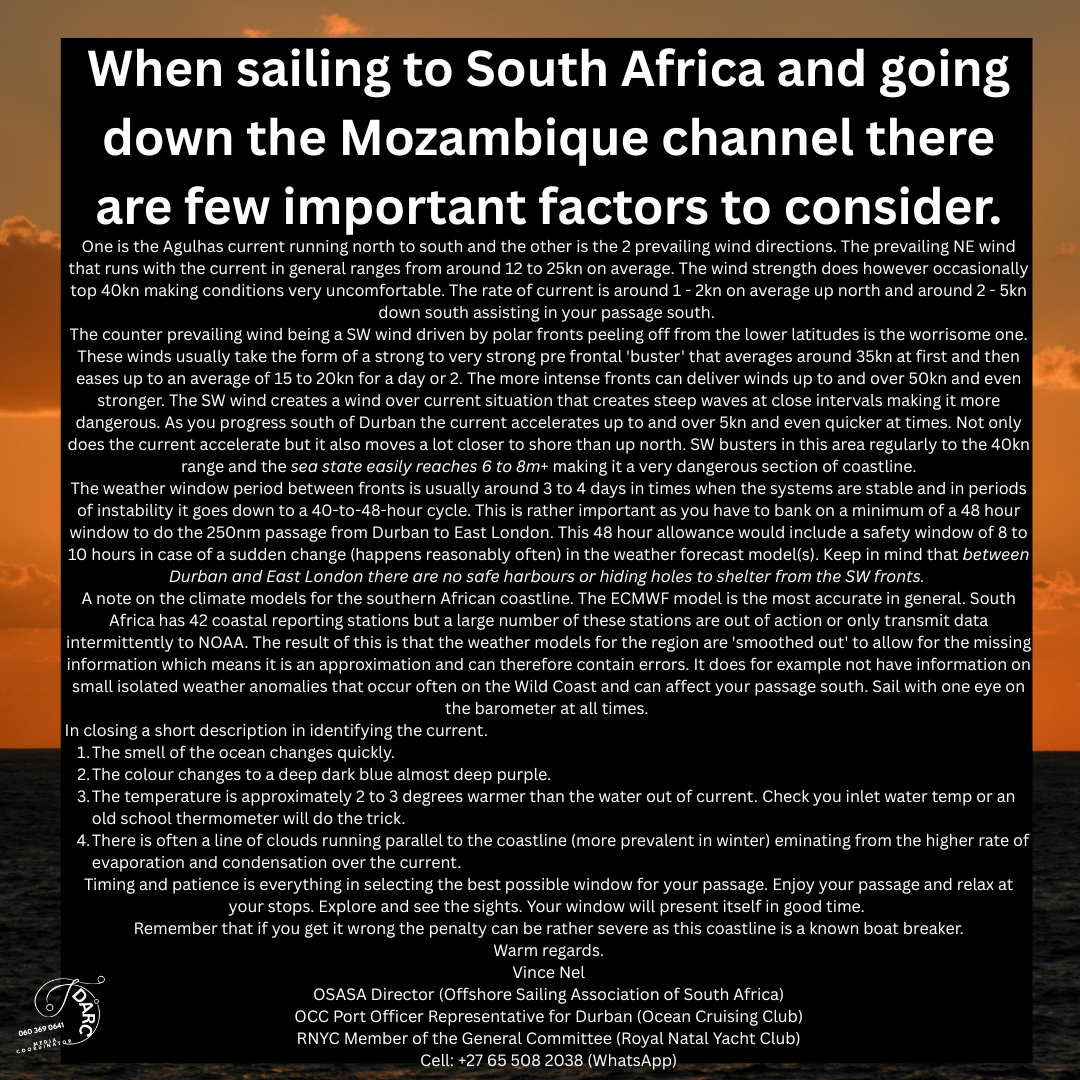 OSASA : Sailing to SA Sailing to SA